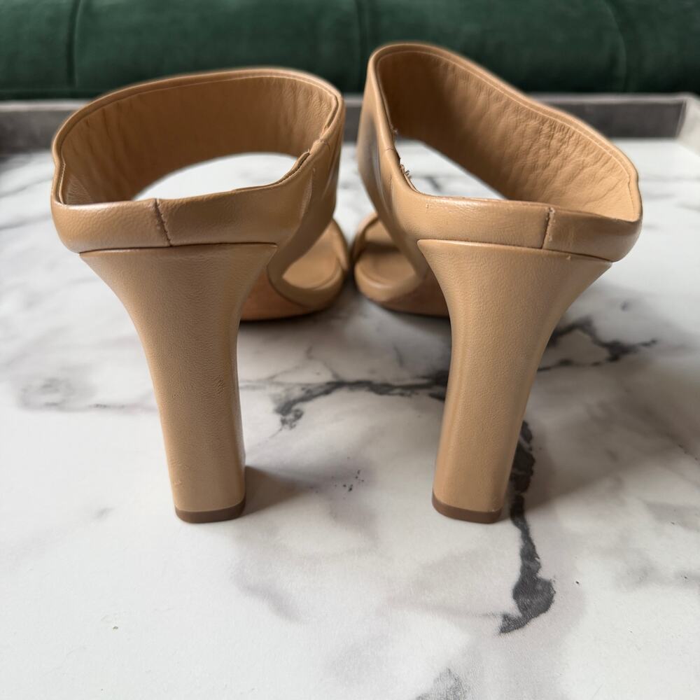 Vince Quinn Leather High Heel Mule Sandals in Cappuccino Size 9 - Picture 6 of 8